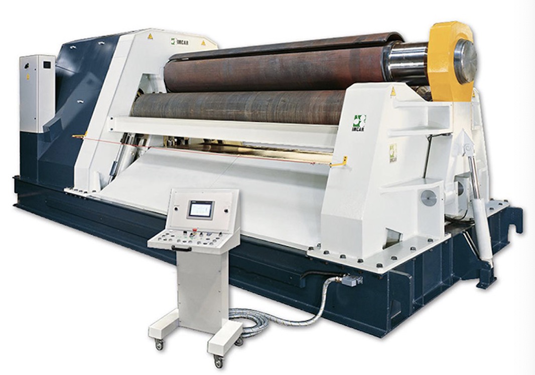 CNC four-roller plate rolling machine