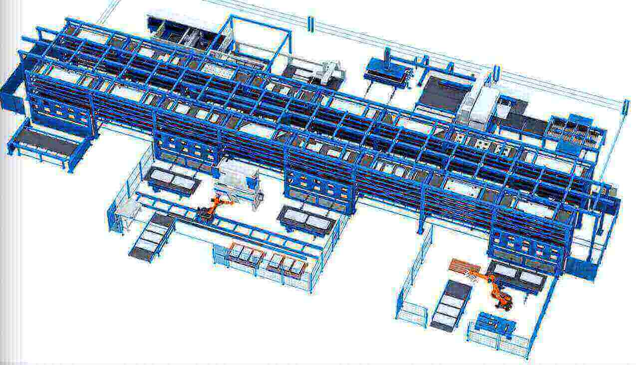 Sheet metal flexible production line